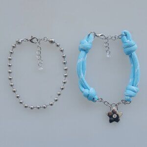 FREE PEOPLE Starry Skies Cord & Ball Chain Bracelet Set